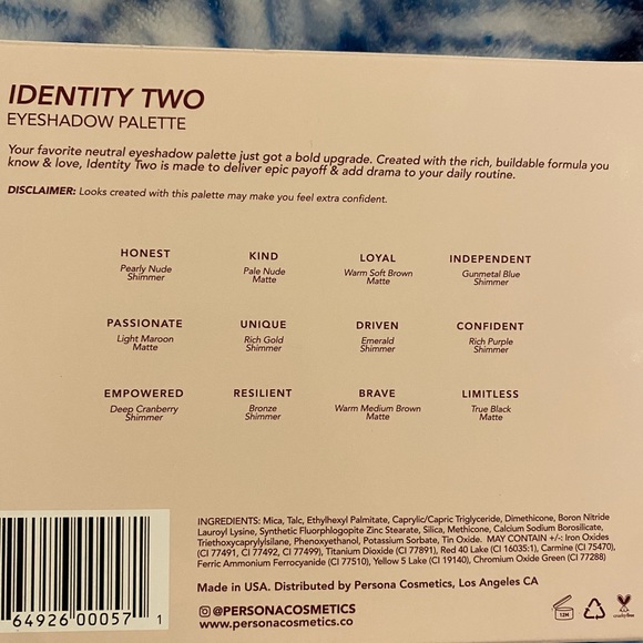 🐶 NWT Persona Identify Two Eyeshadow Palette - Picture 7 of 7